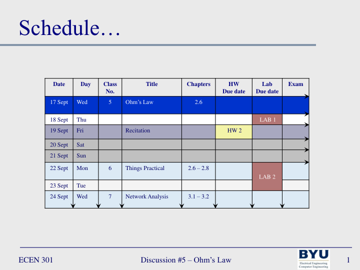 schedule