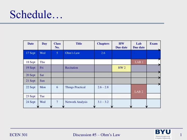 schedule