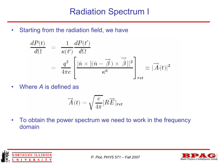 radiation spectrum i