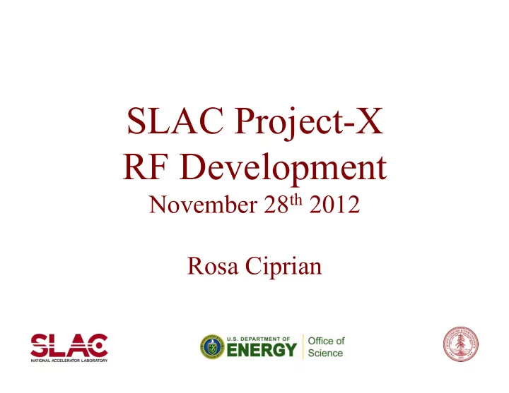 slac project x rf development