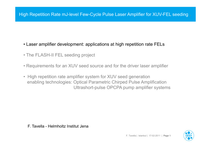 high repetition rate mj level few cycle pulse laser