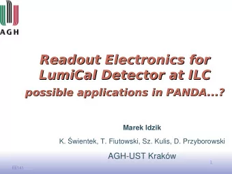 possible applications in PANDA...?  possible applications in PANDA...?  Marek Idzik  K. wientek,
