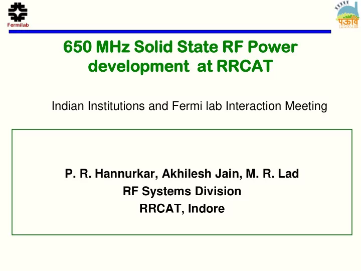 650 50 mh mhz sol olid id stat ate e rf f pow ower er