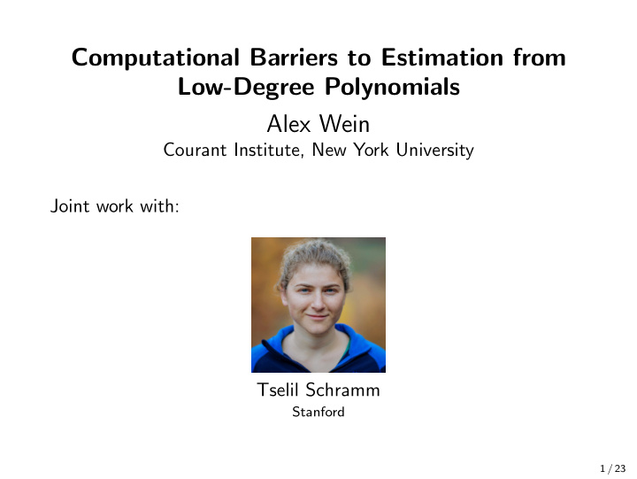 computational barriers to estimation from low degree