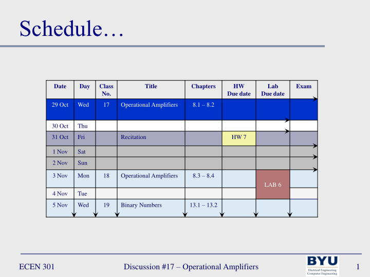 schedule