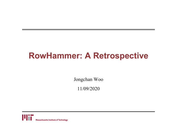 rowhammer a retrospective