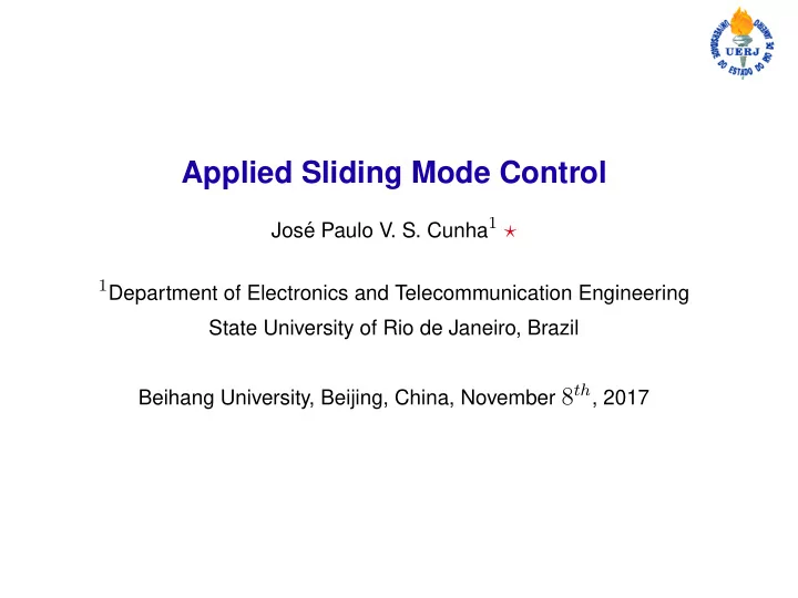 applied sliding mode control