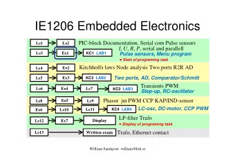 IE1206 Embedded Electronics  Le1  Le2  PIC-block Documentation, Serial com Pulse sensors I , U , R