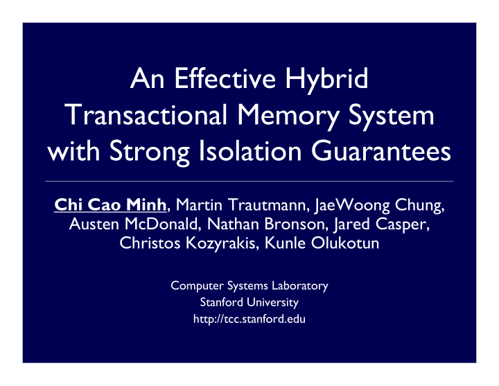 an effective hybrid transactional memory system with