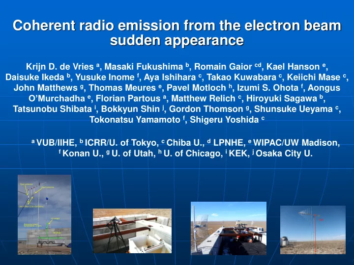 coherent radio emission from the electron beam