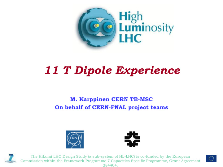 11 t dipole experience