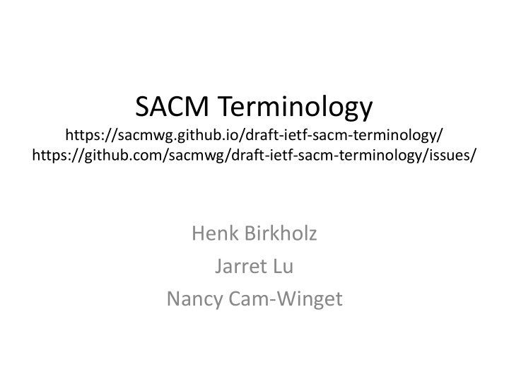 sacm terminology