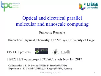Optical and electrical parallel  molecular and nanoscale computing  Franoise Remacle  Theoretical