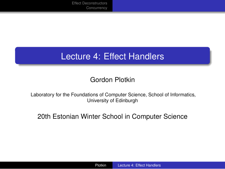 lecture 4 effect handlers