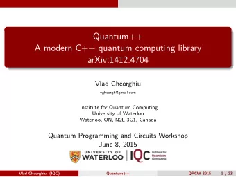 Quantum++  A modern C++ quantum computing library  arXiv:1412.4704  Vlad Gheorghiu