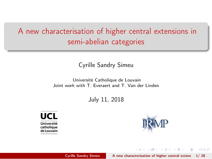 a new characterisation of higher central extensions in