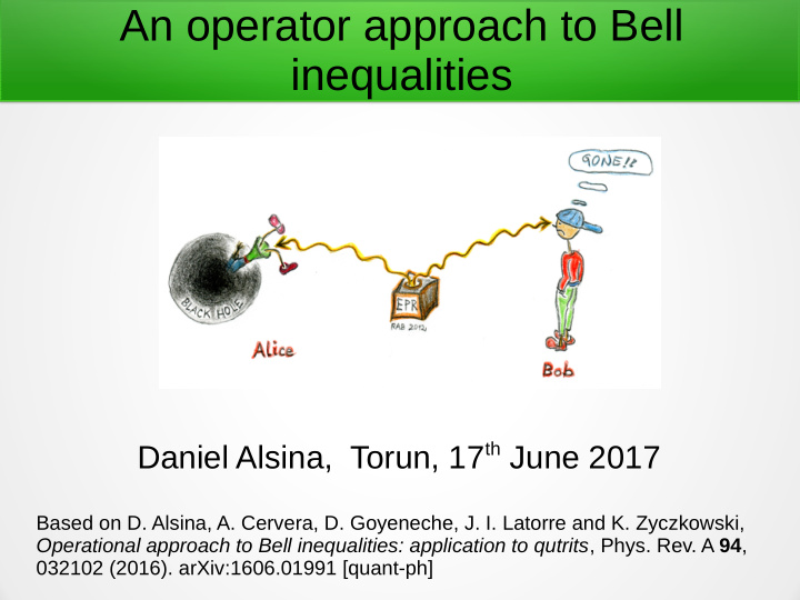 an operator approach to bell inequalities