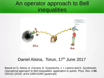 An operator approach to Bell  inequalities Daniel Alsina,  Torun, 17 th June 2017  Based on D.