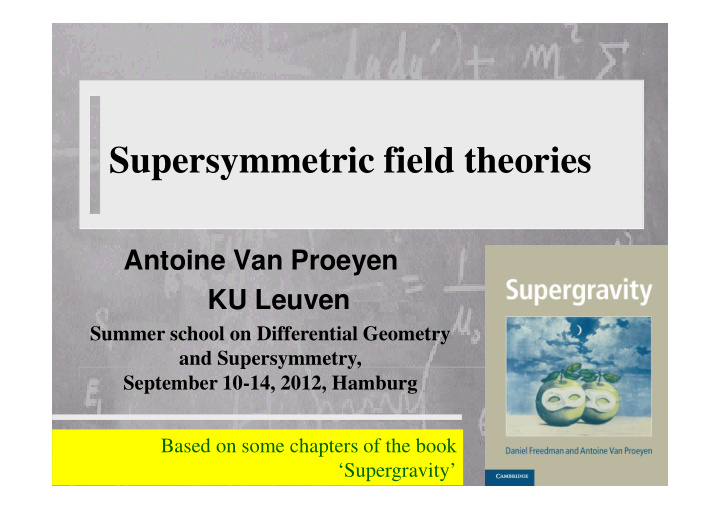 supersymmetric field theories