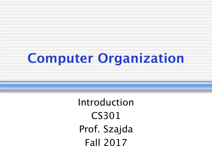 computer organization