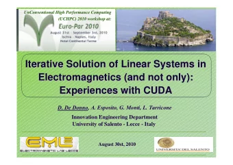 Iterative Solution of Linear Systems in  Iterative Solution of Linear Systems in  Electromagnetics