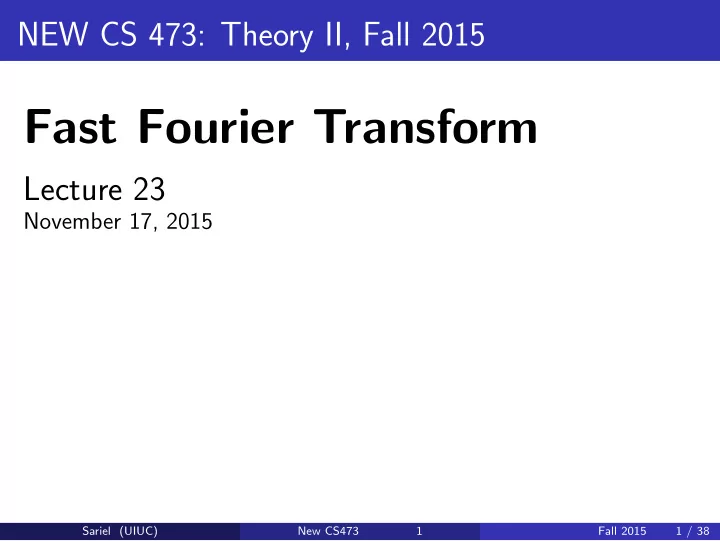 fast fourier transform