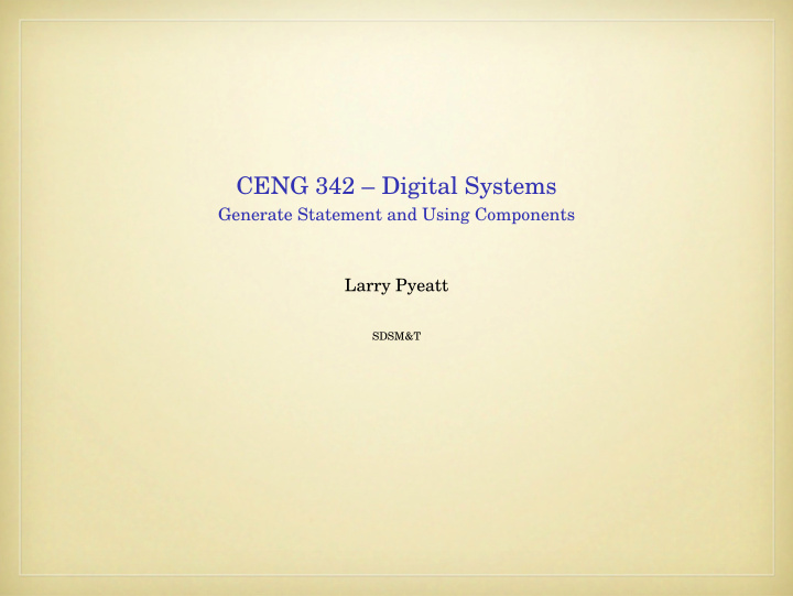 ceng 342 digital systems