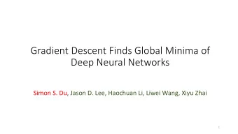 Gradient Descent Finds Global Minima of  Deep Neural Networks  Simon S. Du, Jason D. Lee, Haochuan