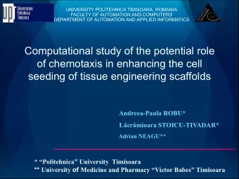 seeding of tissue engineering scaffolds  Andreea-Paula ROBU* L  cr  mioara STOICU-TIVADAR*