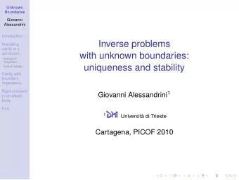 Inverse problems  Insulating  cavity in a  conductor.  with unknown boundaries:  Strategy for