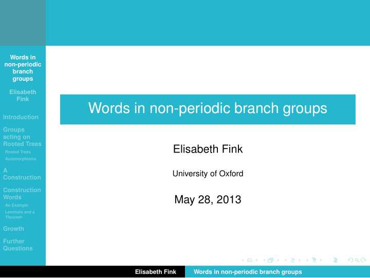 words in non periodic branch groups