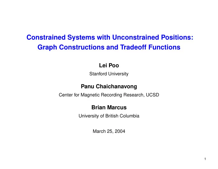 constrained systems with unconstrained positions graph
