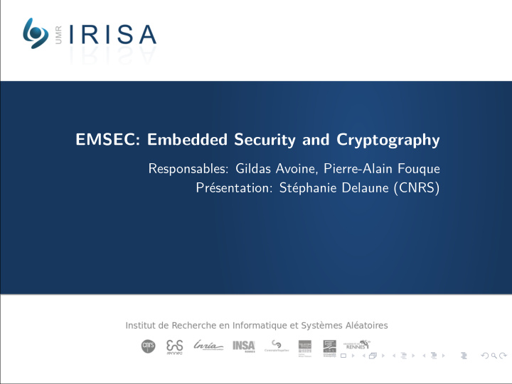 emsec embedded security and cryptography