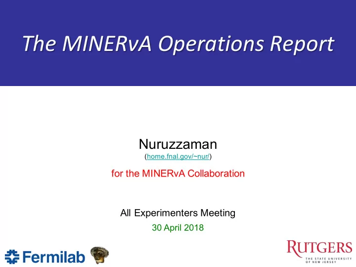 the miner a operations report