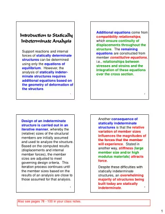 Introduction to  Introduction to Statically  Statically c ompatibility relationships ,