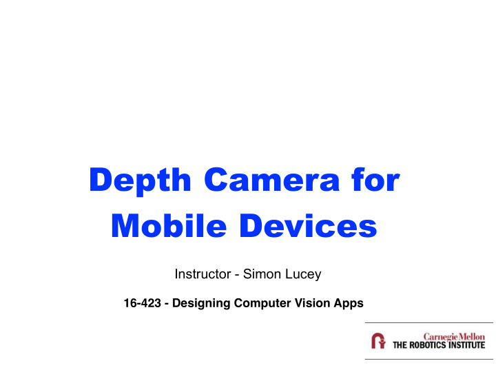 depth camera for mobile devices