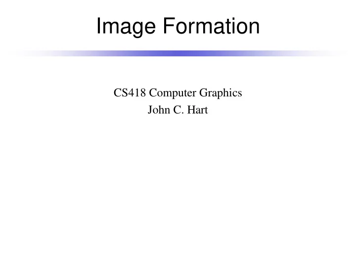 image formation