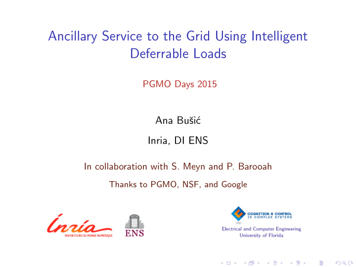 ancillary service to the grid using intelligent