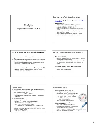 1  Transducers  Inherently Discrete values   devices that convert from one representation to