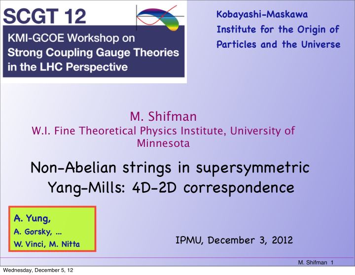 non abelian strings in supersymmetric yang mills 4d 2d