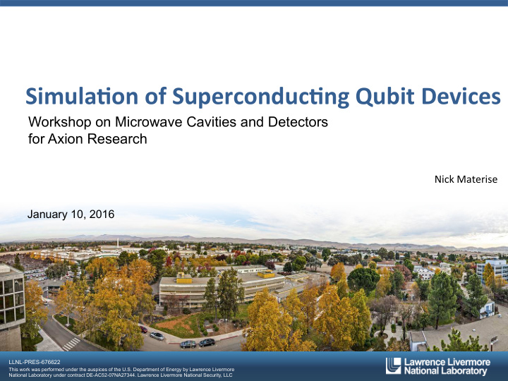 simula on of superconduc ng qubit devices