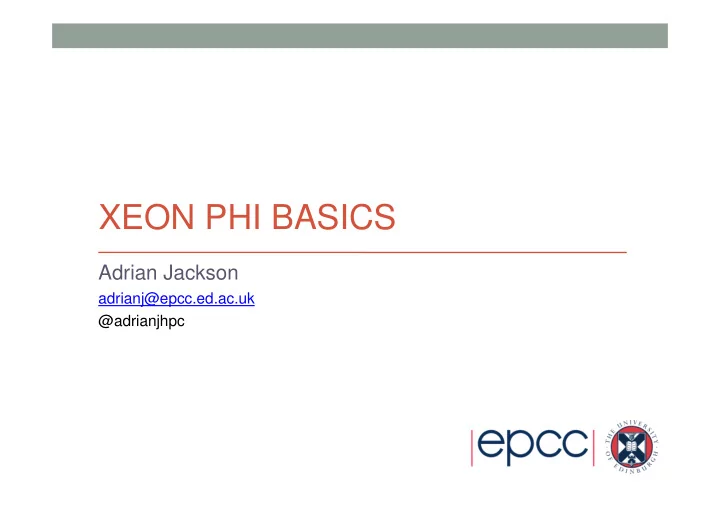 xeon phi basics