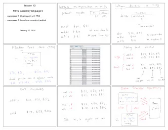 lecture  12  MIPS  assembly language 5  -   coprocessor 1  (floating point unit  FPU)  -