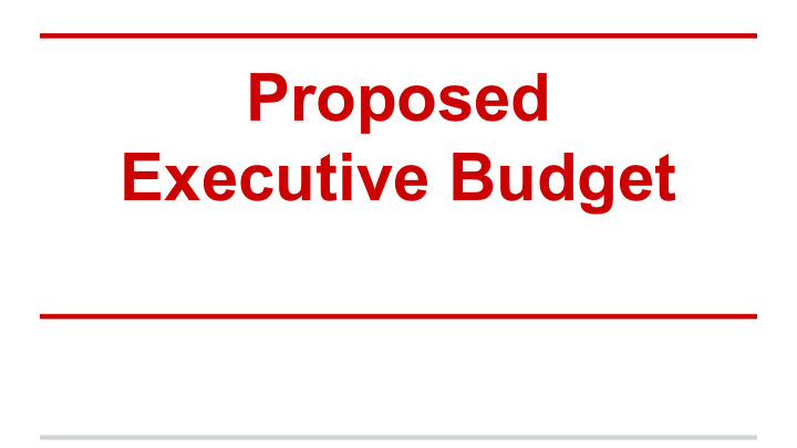 proposed executive budget main issues for chardon