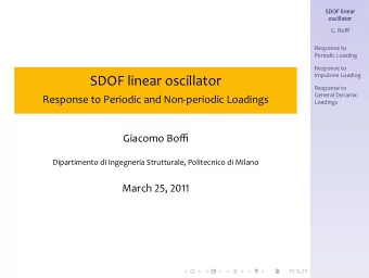 SDOF linear oscillator  Response to  General Dynamic  Response to Periodic and Non-periodic