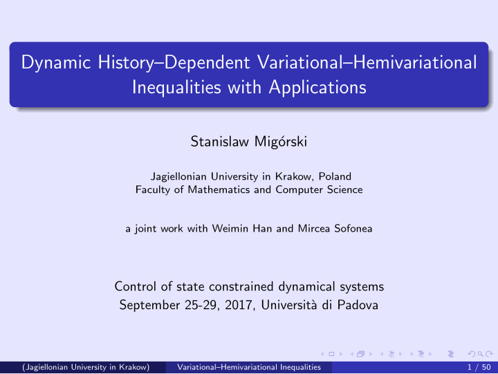 dynamic history dependent variational hemivariational