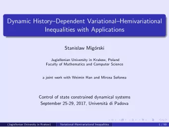 Dynamic HistoryDependent VariationalHemivariational  Inequalities with Applications