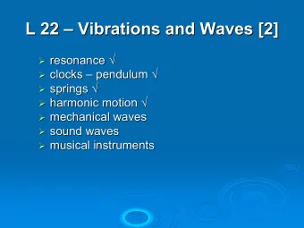 L 22    Vibrations and Waves [2]  Vibrations and Waves [2]  L 22   resonance