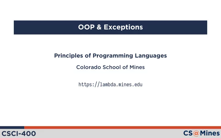 oop exceptions