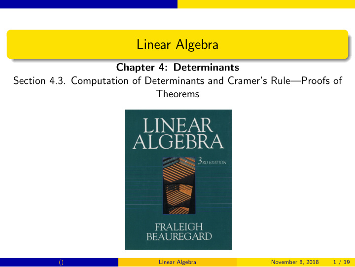 linear algebra